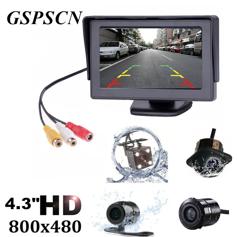 GSPSCN 2 in1 TFT 4 3 Inch Auto TFT LCD Rearview Parking Color Monitor LED Night