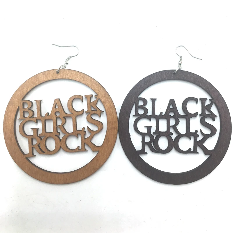 

Free Shipping! 5pairs/lot Black Girls Rpck Wooden Earrings