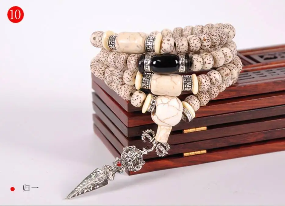 

8mm108Buddhist Prayer Bracelet Stars Moon bodhi Root Pray Beads Hand Catenary