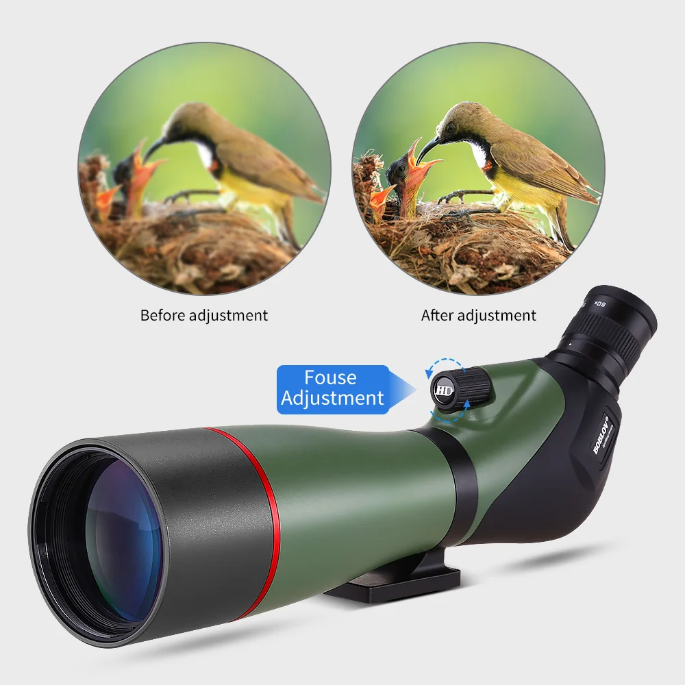 BOBLOV 20-60X80 Зрительная труба водонепроницаемый прицел для наблюдения за птицами мишень стрельба из лука диапазон активного отдыха со штативом