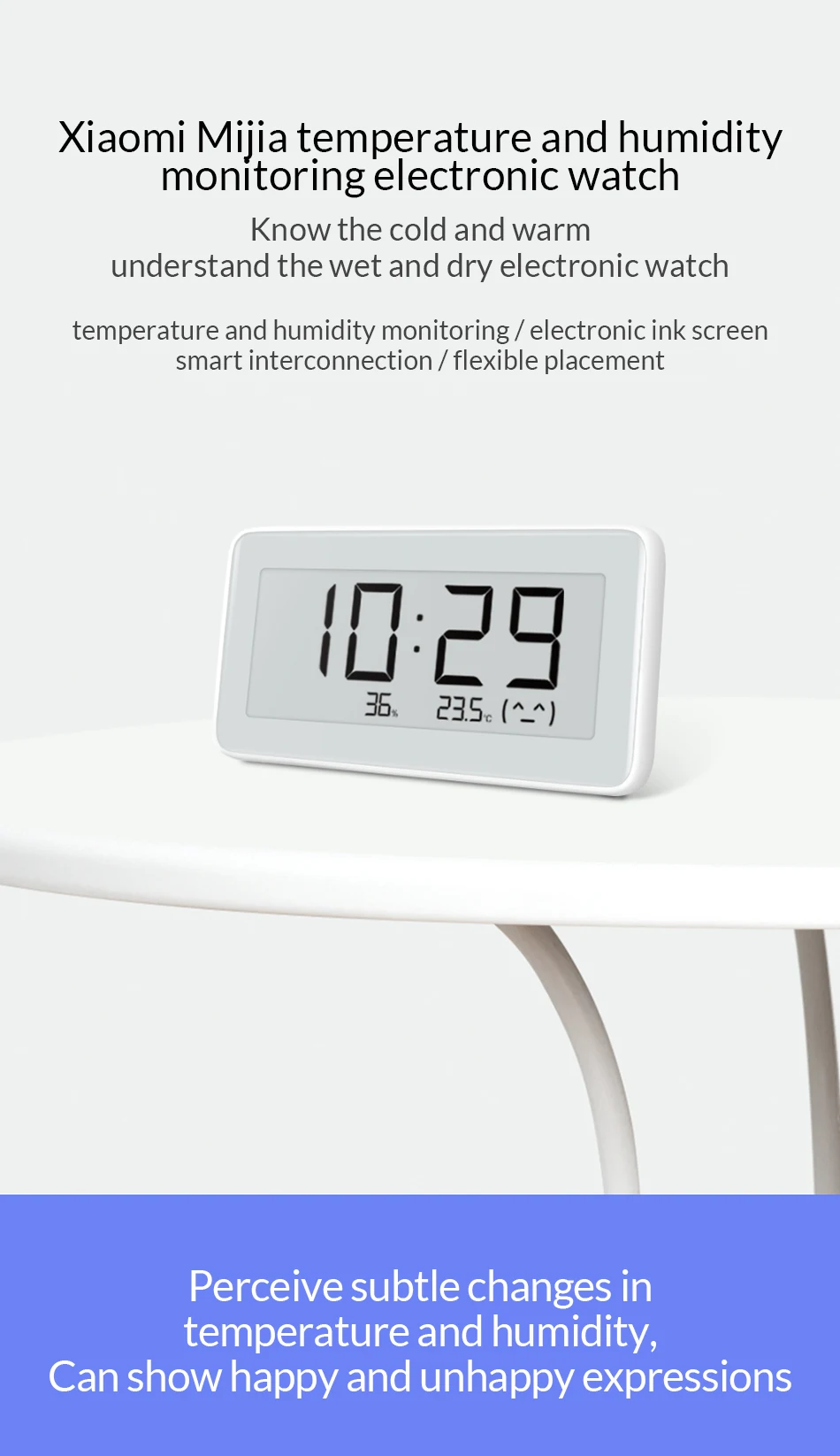 xiaomi mijia temperature and humidity monitoring electronic watch