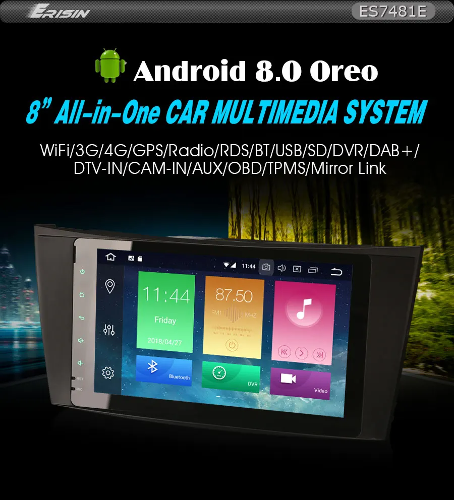 Cheap Erisin ES7481E 8" HD Android 8.0 4G RAM Car DVD DAB+ GPS Sat OBD for Mercedes E/CLS/G W211 W219 W463 7 Cheap Erisin ES7481E 8" HD Android 8.0 4G RAM Car DVD DAB+ GPS Sat OBD for Mercedes E/CLS/G W211 W219 W463 7