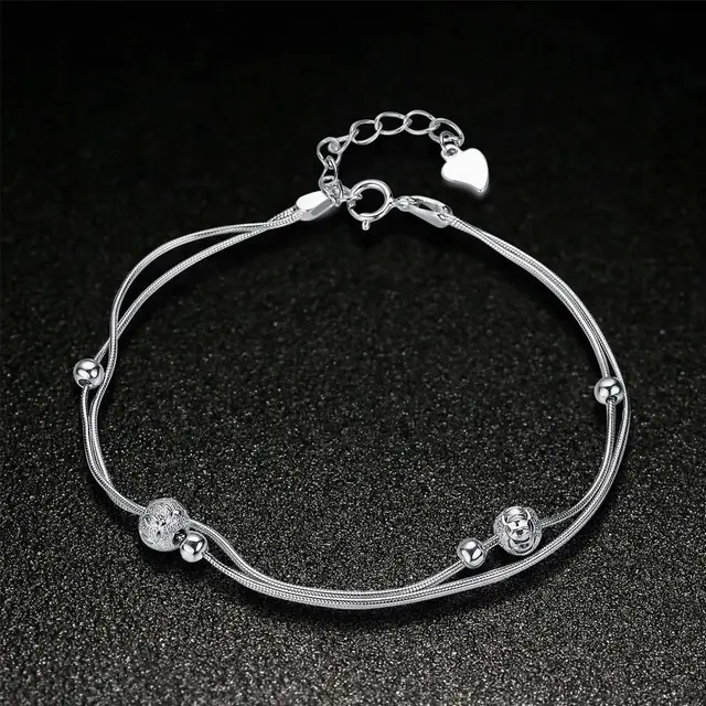 Simple Frosted Beads Bracelet Authentic 100 925 Sterling Silver