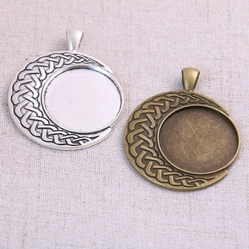 

2pcs 25mm Inner Size Antique And Bronze Baroque Style Cabochon Base Setting Charms Pendant