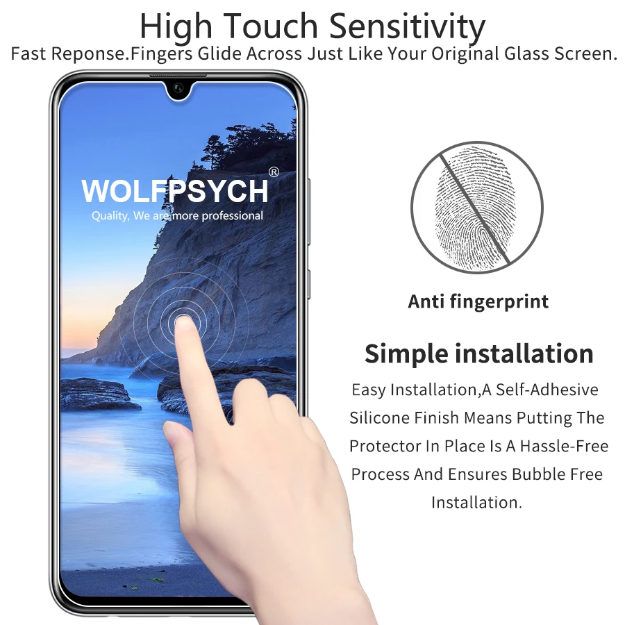 WOLFPSYCH 2 шт./лот не полное покрытие закаленное стекло для huawei Honor 10 Lite экран