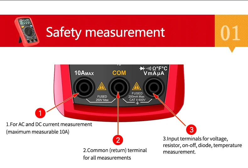 Tablete multímetro digital ut33a + faixa automática