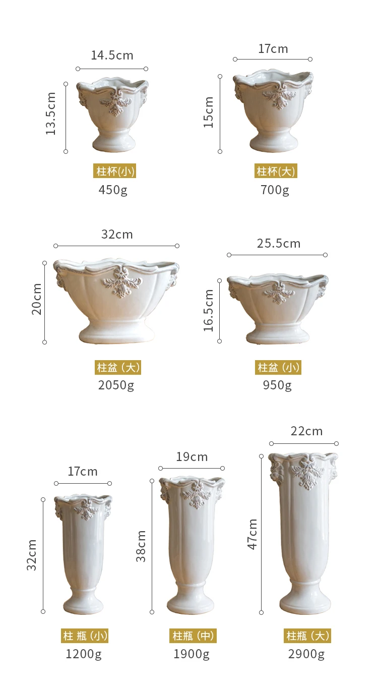 Французский классический колонна цветочный горшок для оформления дома аксессуары современная керамическая ваза для цветов Горшок Кашпо
