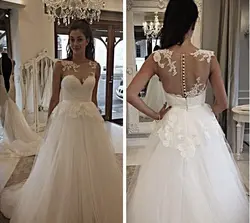 Casamento трапециевидной формы vestido de noiva 2018 новые модные пикантные длинные романтичное свадебное платье с аппликацией для матери невесты