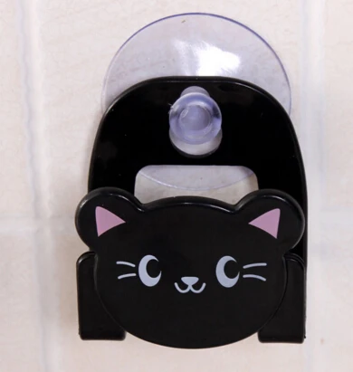 3Colors Bathroom Shelves Soap Holder Carton Print Dish Cloth Sponge Holder With Suction Cup