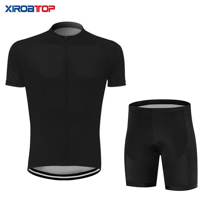 black jersey cycling shorts
