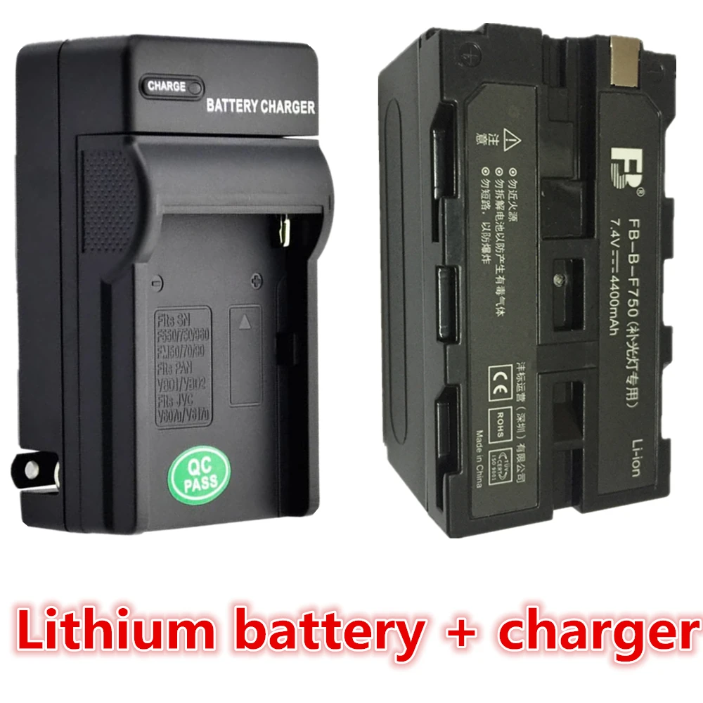

NP-F750 NP-F770 lithium batteries pack+charger NP-F750 NP F750 F770 Rechargeable battery For Flash LED light Monitor Batteries