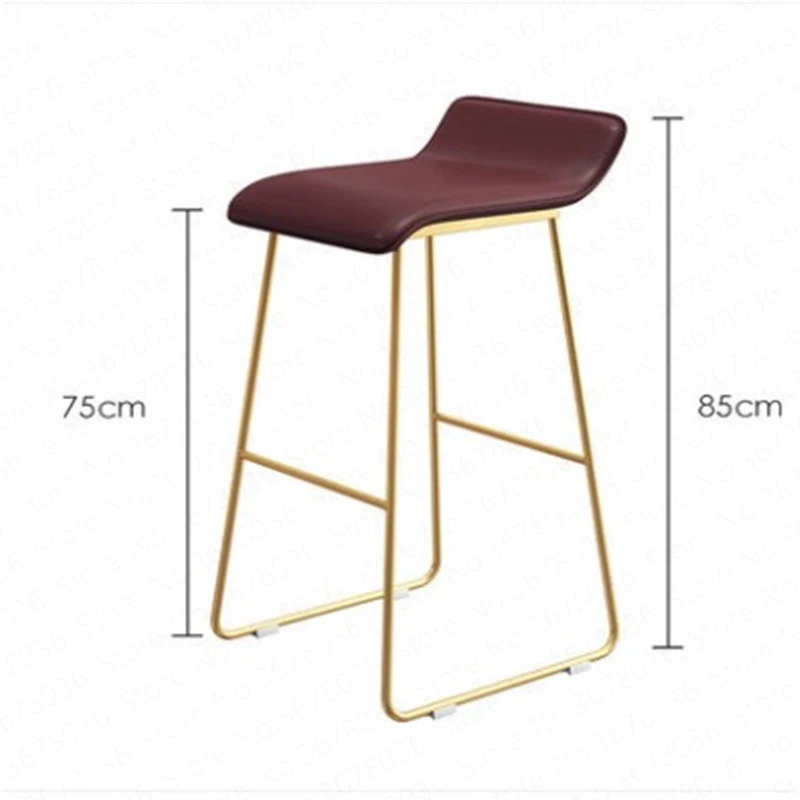 NO Nordic Bar Chair Coffee Milk Tea Shop Modern Simple Bar Stool Wrought Gold High Lounge Chair Padded Bar Chair Iron Chair