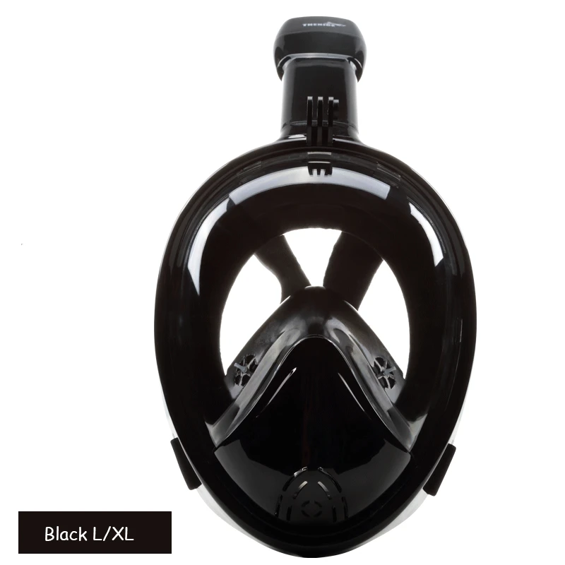 Высокое качество полный уход за кожей лица анти-туман и анти-утечки скубы маска, оборудование с 180 градусов угол обзора и Gopro Камера Moun - Цвет: BlackXL