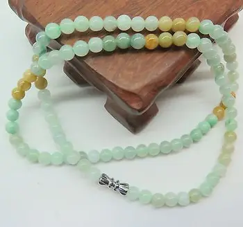 

Natural Grade A 5.5mm Bead Jade Multi-color (Jadeite) Necklace 50cm Length