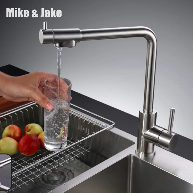 

304 stainless steeel 3 way kitchen faucet double function kitchen sink mixer tap double function faucet mixer kitchen tap MJ468
