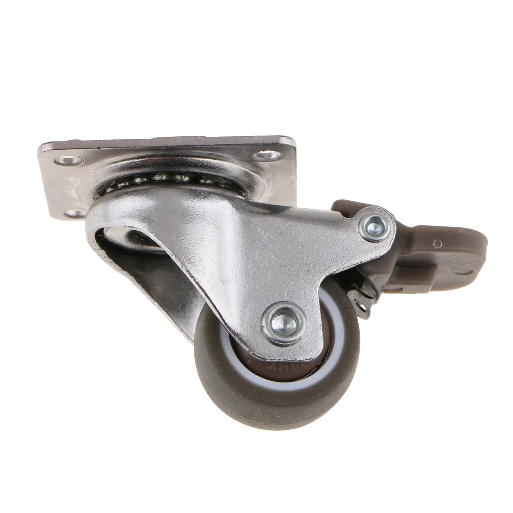 Heavy Duty Swivel Bearing Caster Wheels Rubber Base with Top Plate