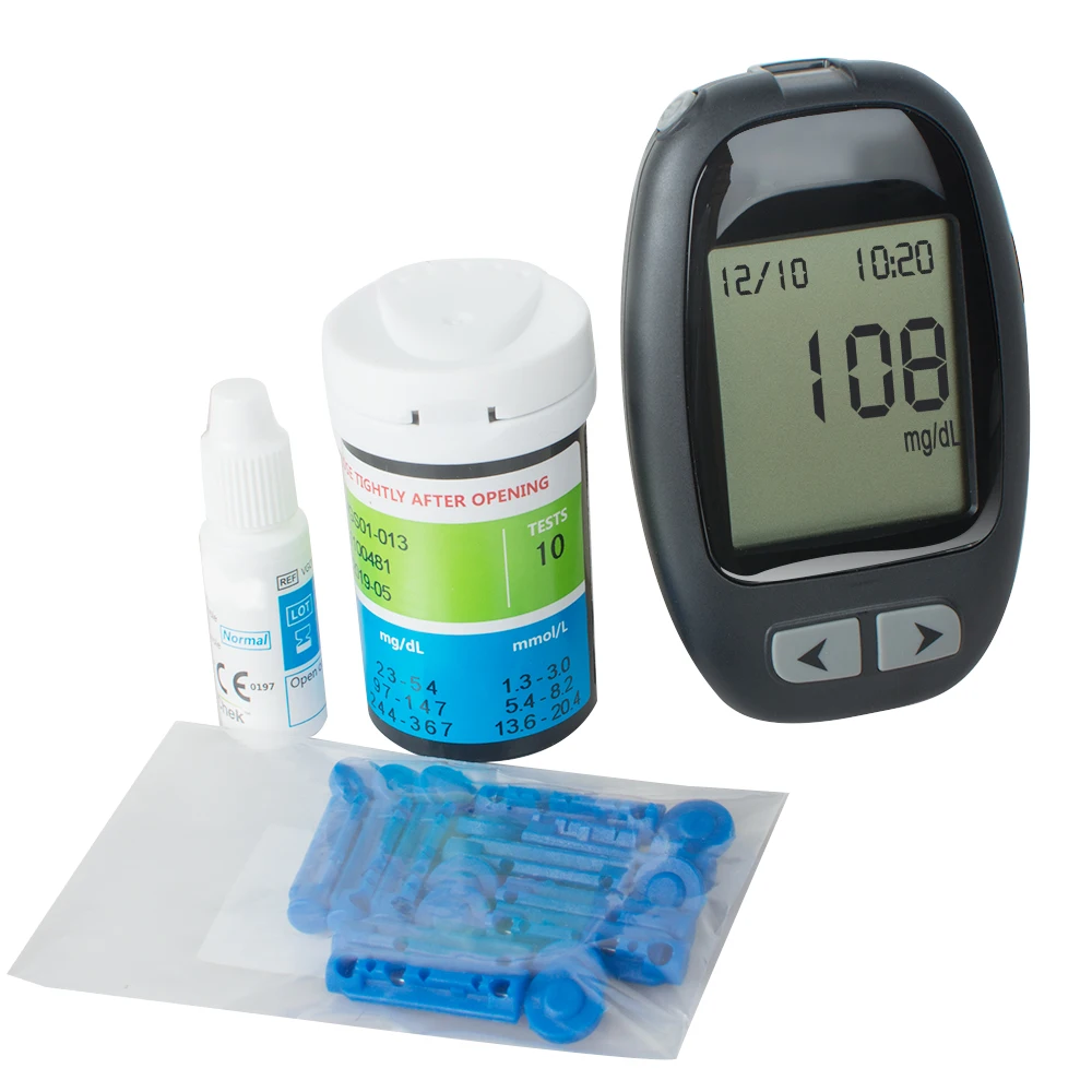 

Blood Glucose monitoring System Blood Sugar Test Meter Kit With Strips & Lancets Case