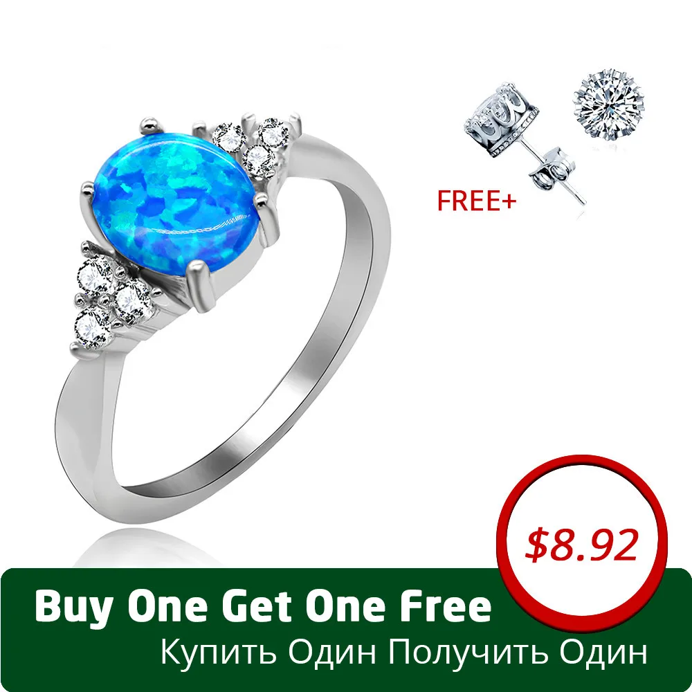 

Uloveido Wedding Rings for Women Sale Ring Female Silver 925 Jewelry Blue Fire Opal Ringen Bague Anillo 40% Off with Box JZ125
