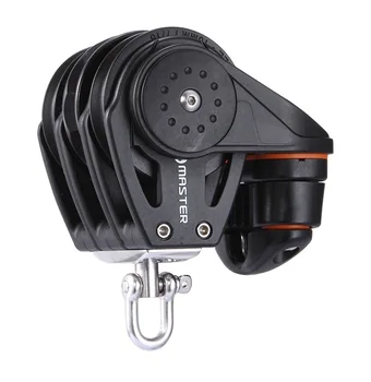 

Marine Boat Yacht Sailboat Dinghy 75mm 2 15/16 Inch Ratchet Triple Swivel Shackle Failrlead Cleat Block Master RA-0712F