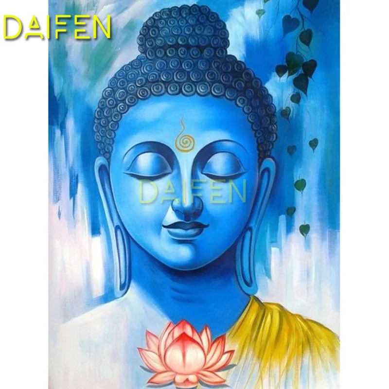 

Full Square Diamond embroidery Cross stitch religion Buddha lotus Leaves 5D DIY Diamond painting Full Round Diamond mosaic