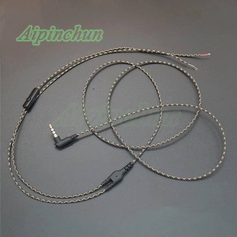 

Aipinchun 3.5mm DIY Earphone Audio Cable with Mic Repair Replacement Headphone Wire Connector 3 Colors AA0186