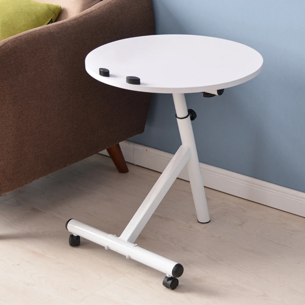 Movable Lift Desk Round Adjustable Tea Table