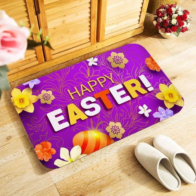 2019 Good Quality Custom Happy Easter Day Welcome Door Mat Rug