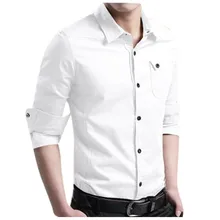 Белые мужские рубашки с длинным рукавом мужские повседневные тонкие рубашки подходят мужские рубашки мужская одежда классическая мужская рубашка для мужчин одежда C25