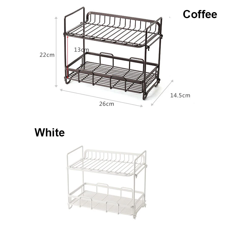 2-х уровневые стоящая стойка для кухни ванной комнаты столешница 2-х уровневые органайзер для хранения специй бутылка для банок Полка держатель стойки