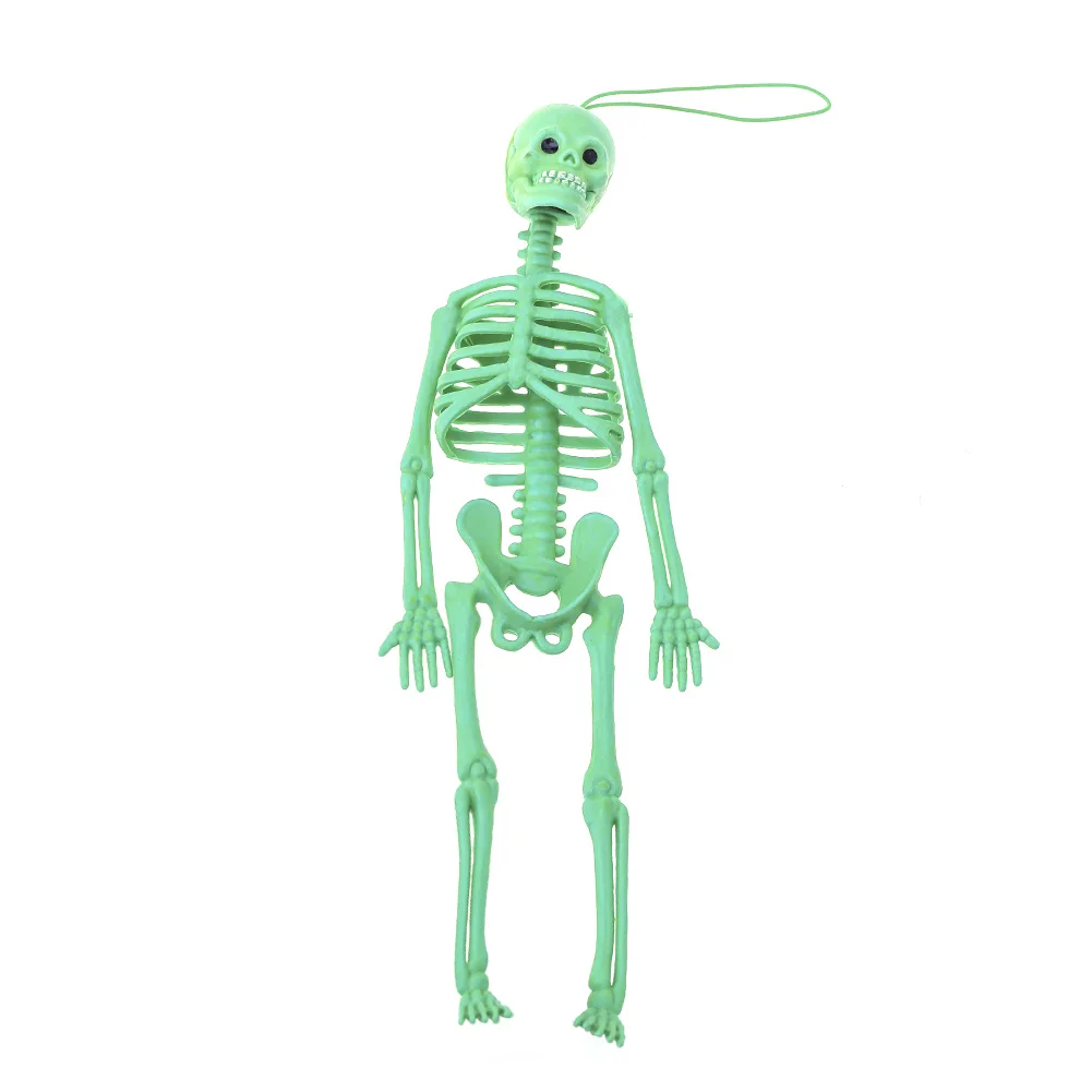 

Replica Luminous Noctilucent Skull Skeleton model Game Keychain Decor Party Property Toys Funny Tricks