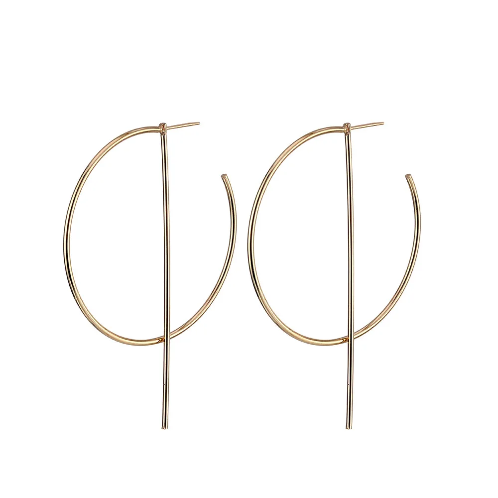 Новые золотые металлические серьги для женщин и девушек, круглые геометрические серьги, индийские серьги, аксессуары для женщин, винтажные круглые серьги - Окраска металла: AGH950021A