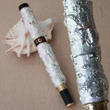 Шариковая ручка благородные Jinhao Серебро Два дракона ИГРАТЬ жемчуг Кристалл Бизнес Офисные канцелярские товары бизнес лучший подарок коллекция