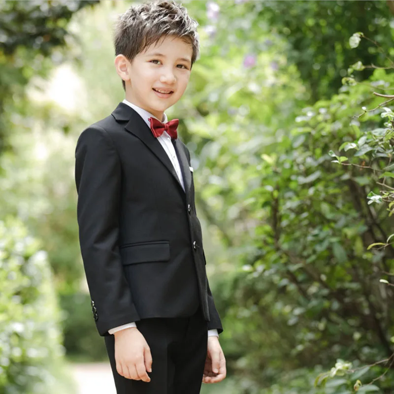 2017 Flat V-neck Real Kids Tuxedo Suit 3pcs Boys Suits For Weddings Prom Wedding Dress For Tuexdo Children Clothing Set For  (5)