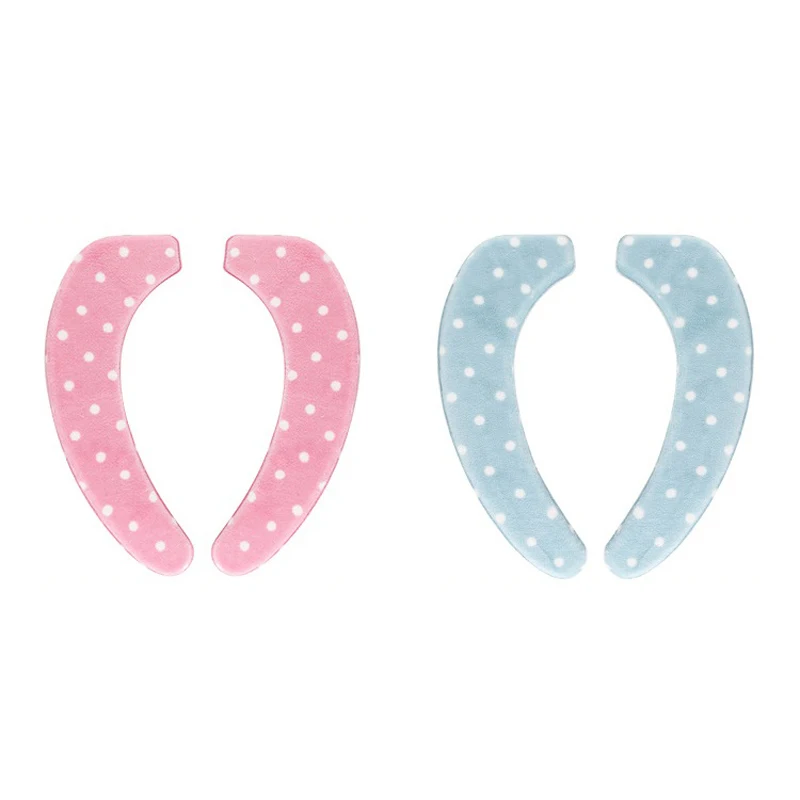 Thicken Coral Velvet Inner Memory Foam Sticky Toilet Seat Cover PVC