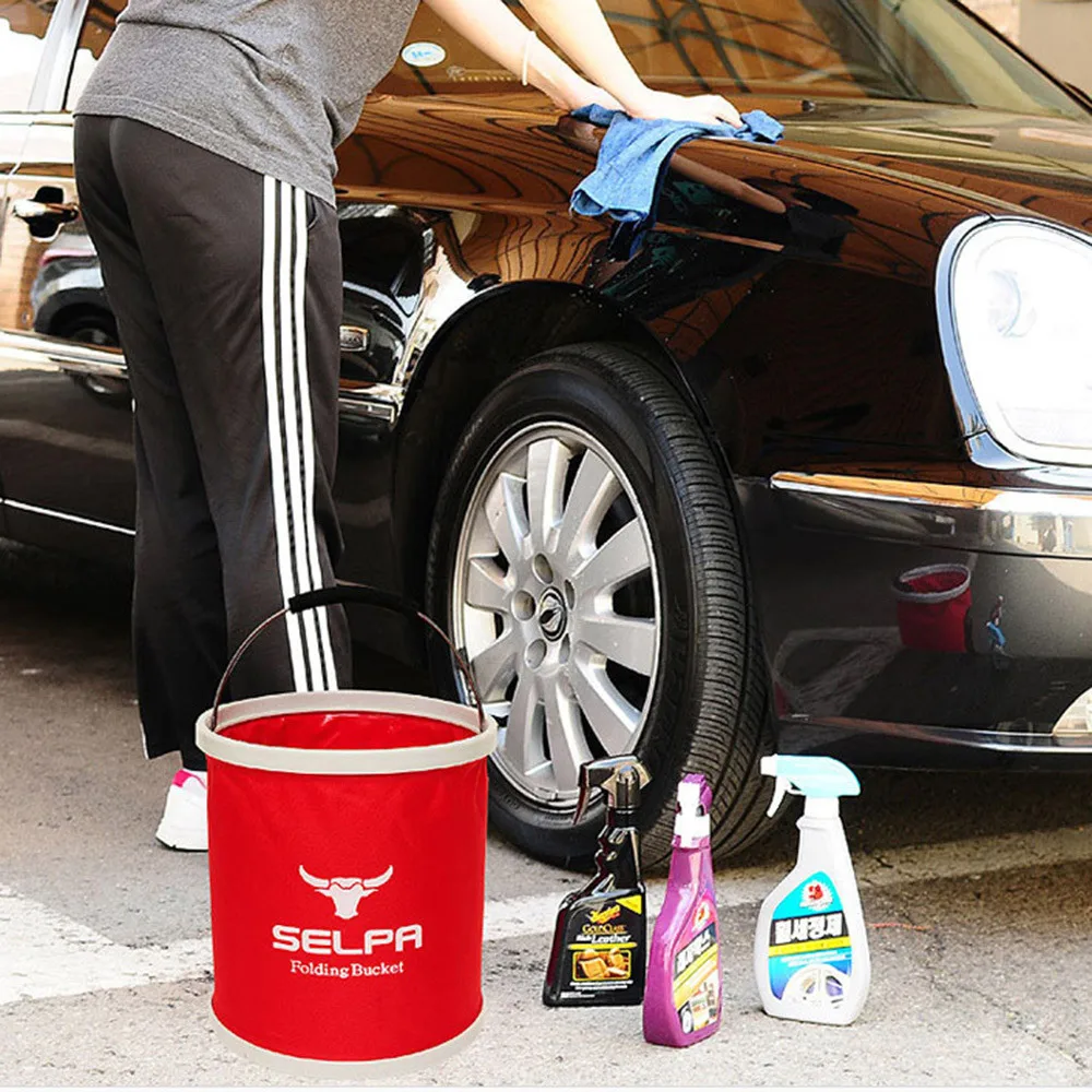  Outdoor Folding Bucket Camping Bucket Environmental Friendly Portable Folding Barrel 11L Travel Hiking Sport #3S27 (10)