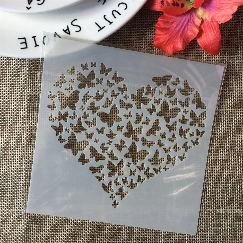 4 шт./компл. 5 &quotJoy Heart Paw Words Love DIY разные трафареты для рисования искусственными