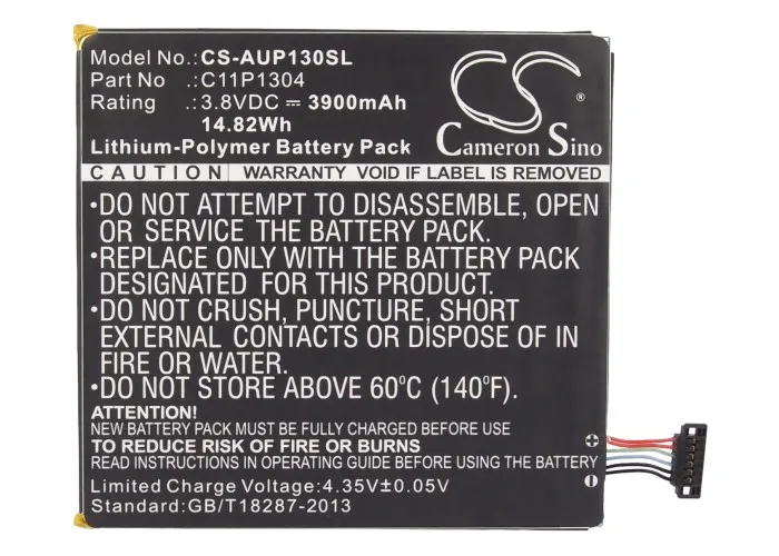 Аккумулятор Cameron Sino 3900mAh C11P1304 для Asus K00L K013 K01G M80T M81C ME173X ME176C ME176CX ME180A P01M Z380C z580z580zca