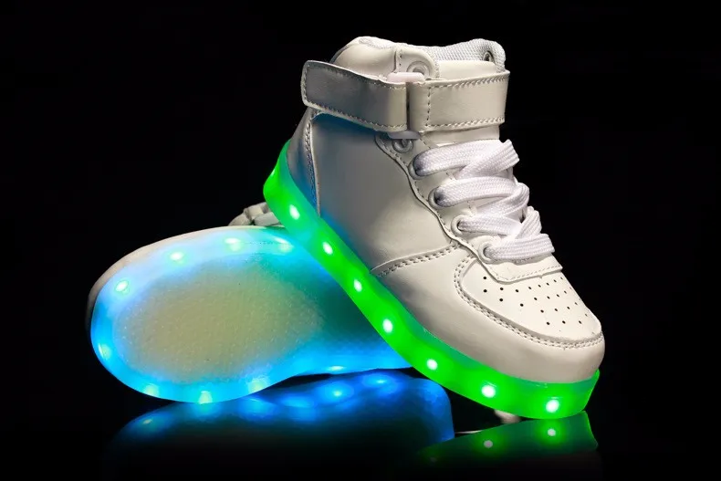 Детская светодиодный обувь детская светодиодный вспышка света обувь модные кроссовки для мальчиков и девочек зарядные устройства USB высокого качества Брендовая обувь для девочек