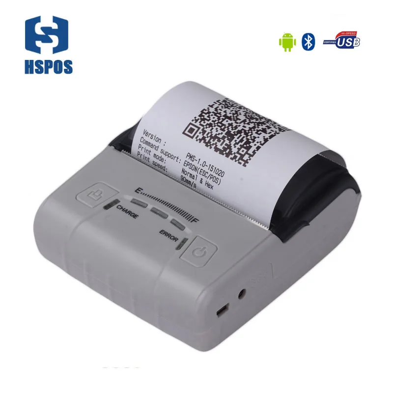 Mini 80mm bluetooth android pos pocket mobile printer HS-E30UA esc/pos thermal receipt printer with 2500mAh battery high quality 80mm pos receipt printer with bluetooth wifi