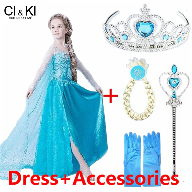 CuilinKailan платье Анна Эльза Принцесса София вечерние платья infantil fever Costume костюм vestido rapunzel jurk disfraces - Цвет: 1