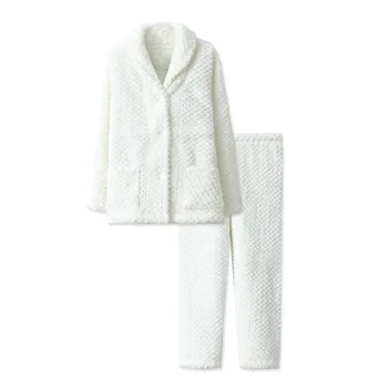 

Parent-child wear brand high-quality women pajamas in winter soft and thick FLANNEL PAJAMAS 2 pieces/children' home clothes sets