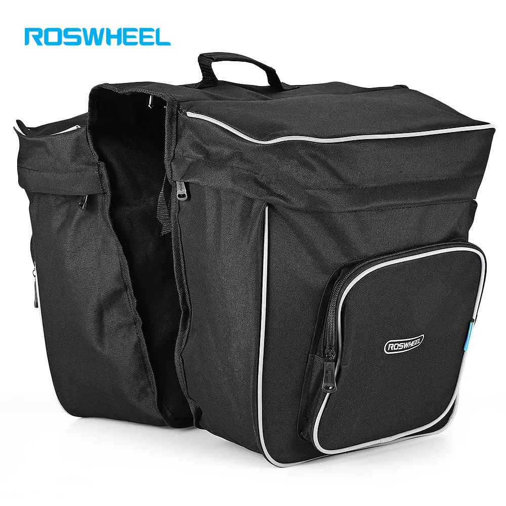 Excellent Roswheel 30L Bicycle Bag 600D Polyester Waterproof Tearproof Bike Bag Panniers Bike Rear Seat Double Panniers Pack 0