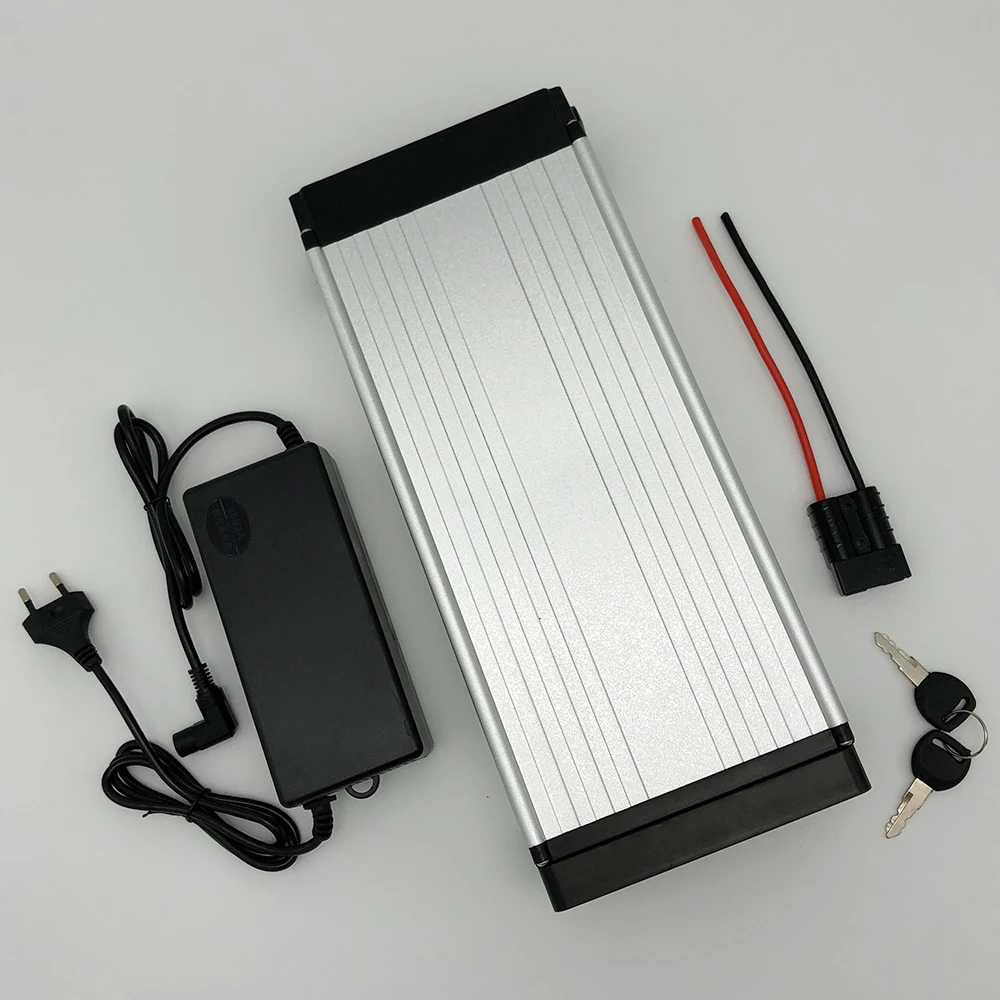 Flash Deal 48V 20ah Li-ion Rechargeable Battery Rear Rack Case & Charger ebike for 500W 750W 1000W motor  Aluminum Housing With 2A Charger 5