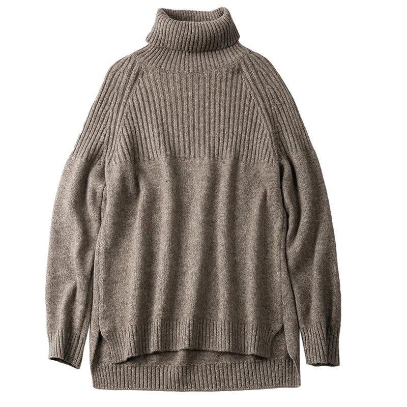 High-end women's temperament turtleneck sweater female autumn and winter 2018 new pure cashmere loose casual women's shirt