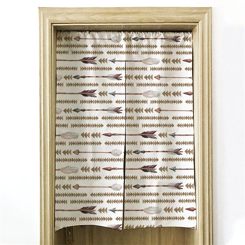 

Geometric Printed Door Curtains For Living Room Bedroom Door Decoration Linen Fabric Curtains