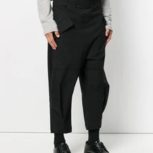 27-44 Мужская одежда стилист волос Подиум оригинальная мода свободные нерегулярные повседневные шаровары костюм плюс размер костюмы