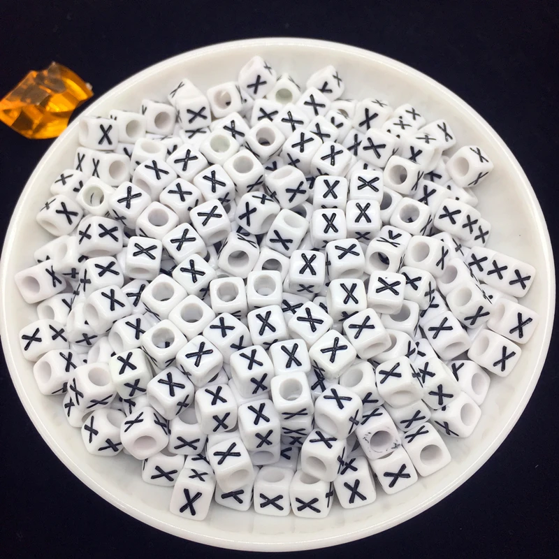 100 шт 6x6 мм квадратный Алфавит 26 букв бусины DIY ожерелье браслет ожерелье производство ювелирных изделий