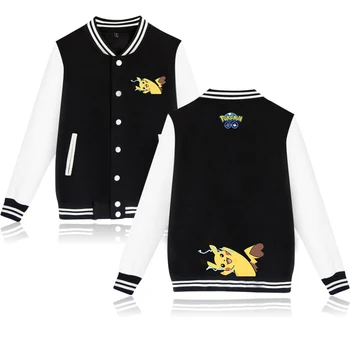 

Pokemon Cool Baseball Jacket Men Streetwear Sweatshirt Cotton Fashion Jacket Baseball Uniform Clothes Plus Size XXS-4XL