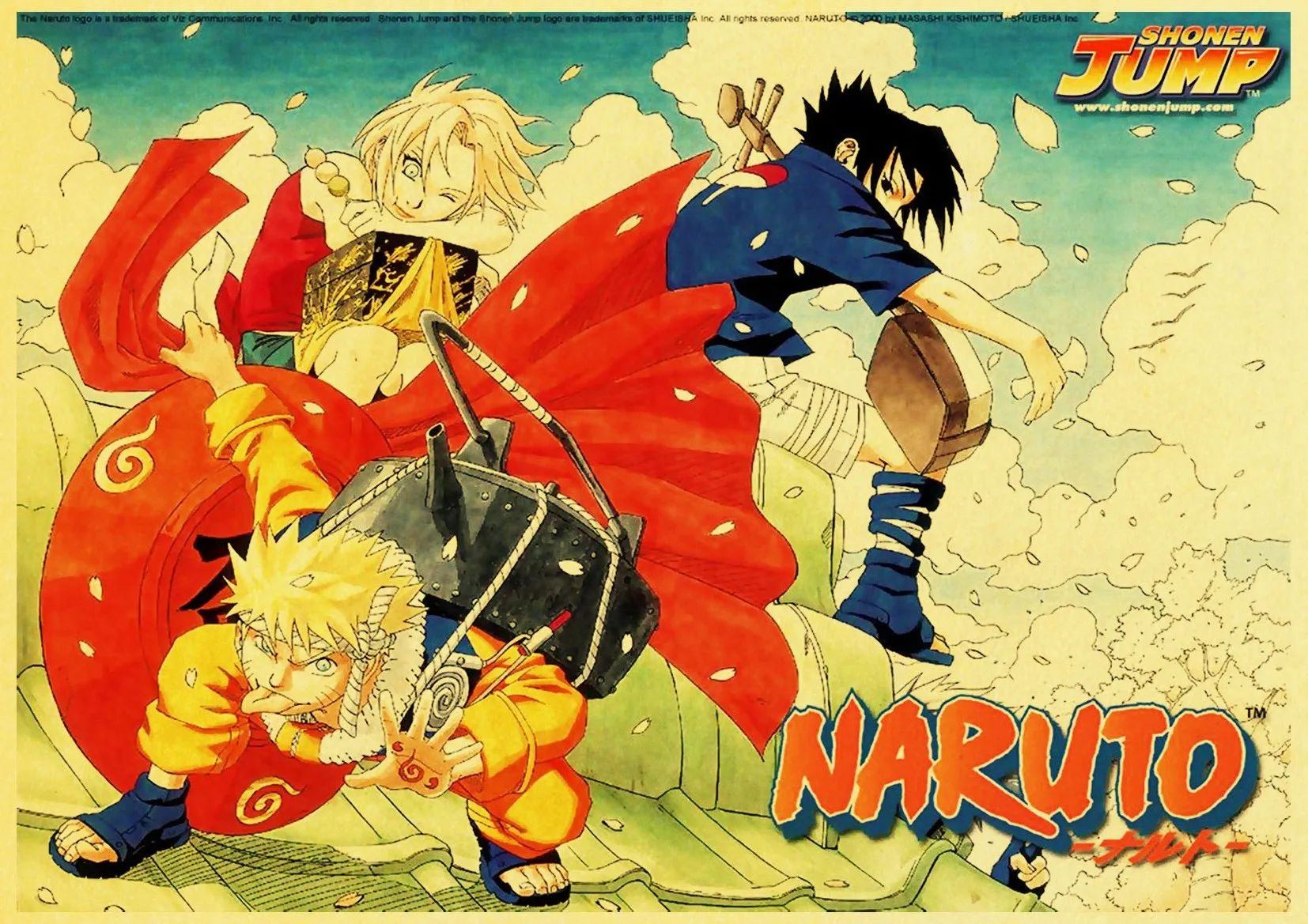 Новое поступление японский классический аниме постер Naruto хорошее качество крафт-бумага напечатанная настенная живопись спальня настенный декор гостиной - Цвет: E058