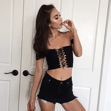 Черный Белый хаки летний сексуальный клуб одежда короткий рукав svestidos без бретелек бандажный Топ Bodycon выдалбливают кроп Топ оптом